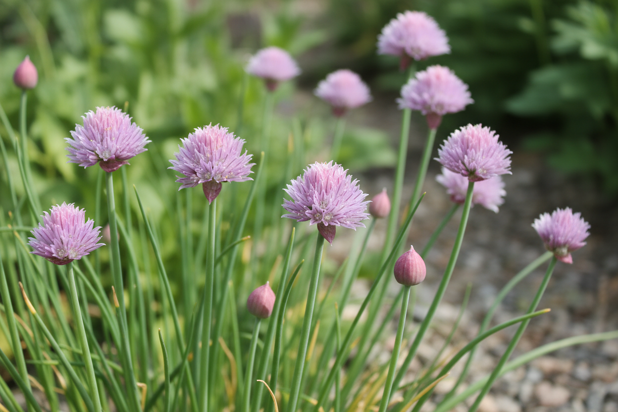 Chive blossoms