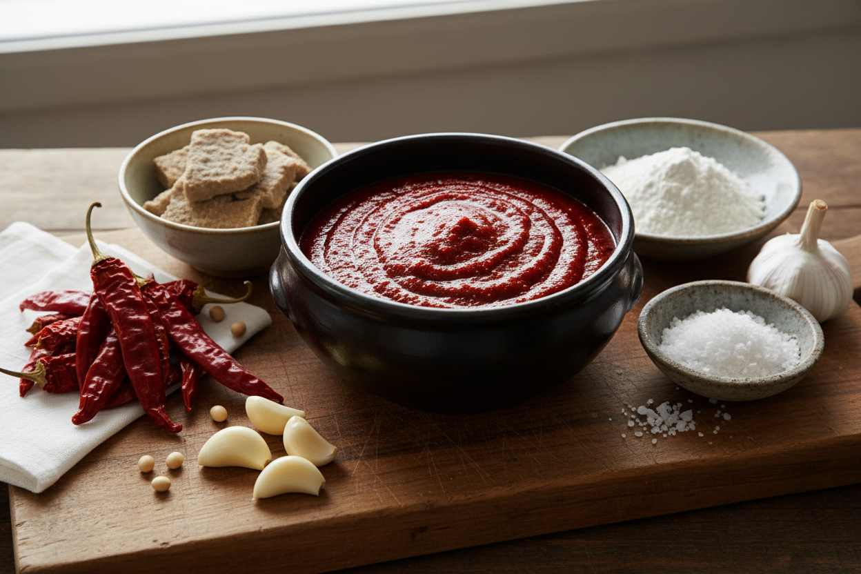 gochujang pepper paste and ingredients